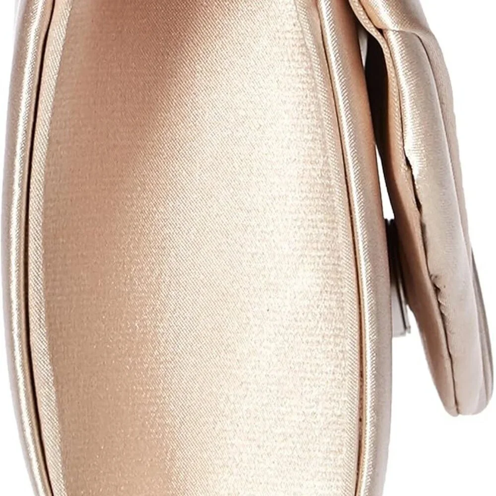 Women’s Satin Evening Clutch Shoulder Bag Convertible Formal Wedding Purse - Picture 3 of 6